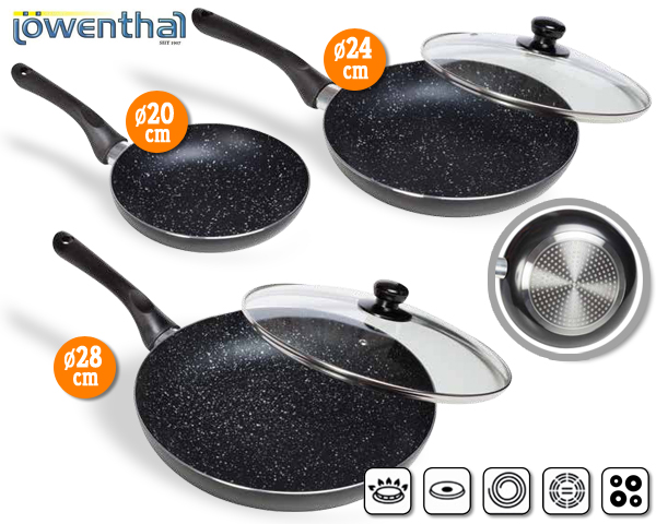 1 Day Fly - 5-Delige Marmercoating Pannenset Van Lowenthal 1 Day Fly - 5-Delige Marmercoating Pannenset Van Lowenthal
