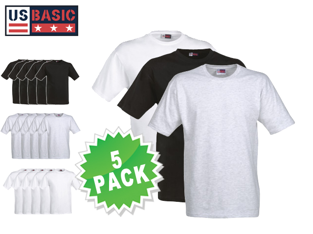 1 Day Fly - 5 Stuks Us Basic T-shirts 1 Day Fly - 5 Stuks Us Basic T-shirts