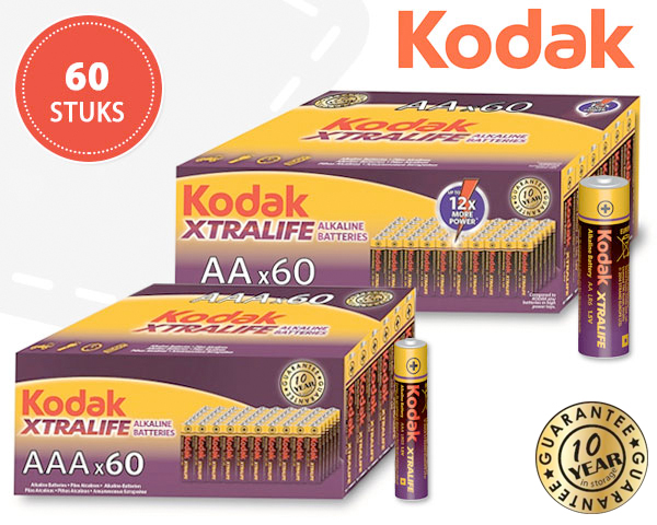 1 Day Fly - 60 Aa Of Aaa Kodak Xtralife Alkaline Batterijen 1 Day Fly - 60 Aa Of Aaa Kodak Xtralife Alkaline Batterijen