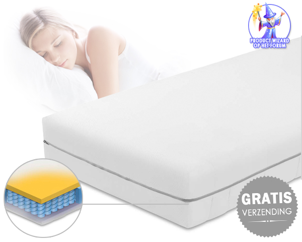 1 Day Fly - 7-Zone Visco King Pocket Veren Matras Met Viscoschuim Toplaag 1 Day Fly - 7-Zone Visco King Pocket Veren Matras Met Viscoschuim Toplaag
