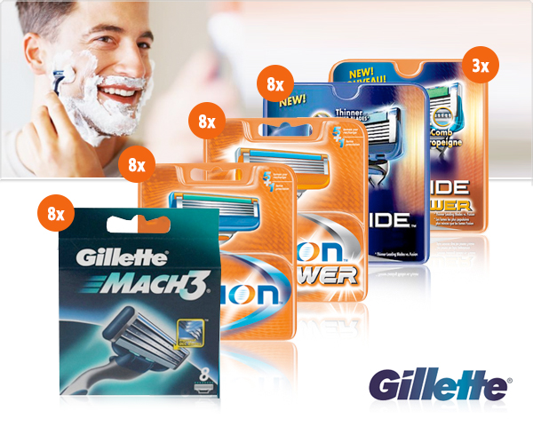 1 Day Fly - 8-​Pack Gillette Mach3, Fusion Of Proglide Scheermesjes