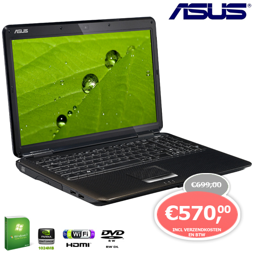 1 Day Fly - Asus Laptop Met 15.6'' Led Scherm