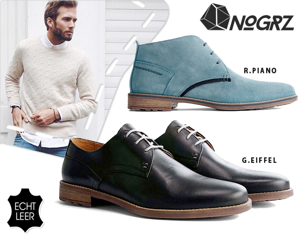 1 Day Fly - Back2work Special: Nogrz Leren/Suede Herenschoenen