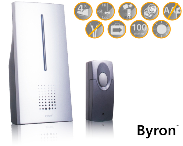 1 Day Fly - Byron Draadloze Deurbel Met Led Waarschuwingslamp 1 Day Fly - Byron Draadloze Deurbel Met Led Waarschuwingslamp