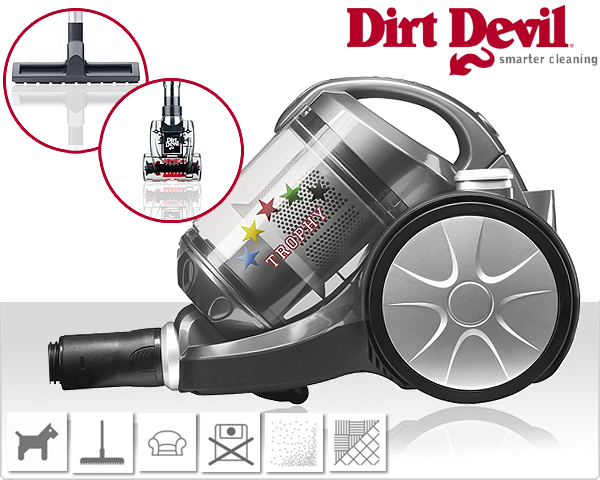 1 Day Fly - Dirt Devil Cycloonstofzuiger 2000 Watt + 2 Extra Borstels