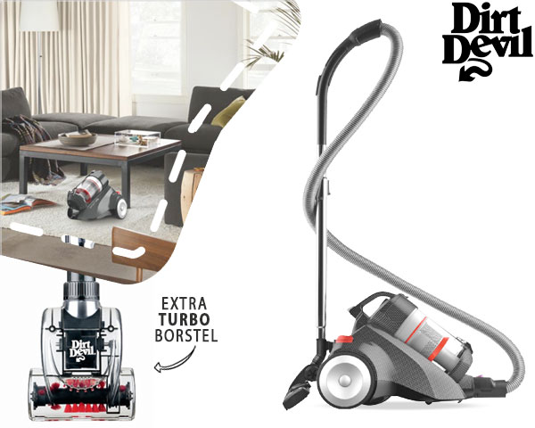 1 Day Fly - Dirt Devil Zakloze Stofzuiger Met Turboborstel 1 Day Fly - Dirt Devil Zakloze Stofzuiger Met Turboborstel