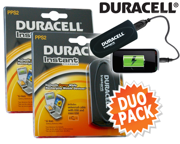 1 Day Fly - Duopack Duracell Universele Telefoon/mp3 Lader
