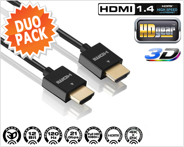 1 Day Fly - Duopack Hdgear Hdmi 1.4 Kabels 1 Day Fly - Duopack Hdgear Hdmi 1.4 Kabels
