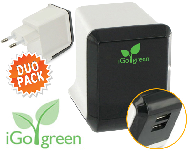 1 Day Fly - Duopack Igo Green Dual Usb Wandlader