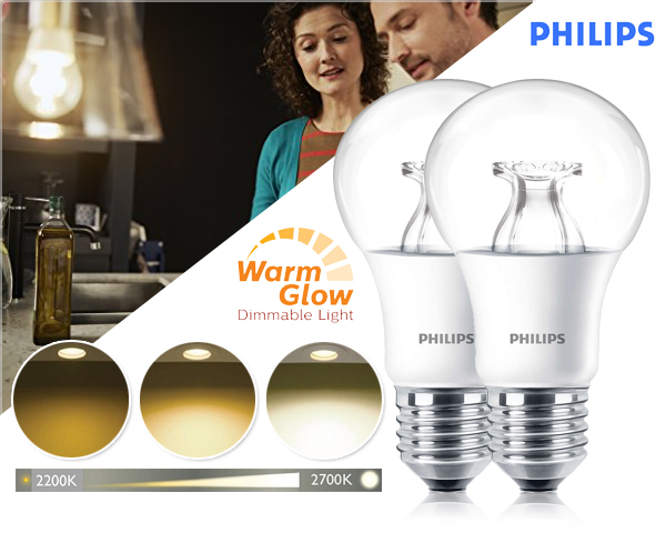 1 Day Fly - Duopack Philips Warm Glow Dimbare E27 Led Lamp 1 Day Fly - Duopack Philips Warm Glow Dimbare E27 Led Lamp