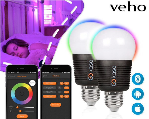 1 Day Fly - Duopack Veho Kasa Smart Bluetooth Led Lamp
