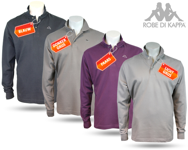 1 Day Fly - Kappa Longsleeve Polo's In Vier Kleuren 1 Day Fly - Kappa Longsleeve Polo's In Vier Kleuren