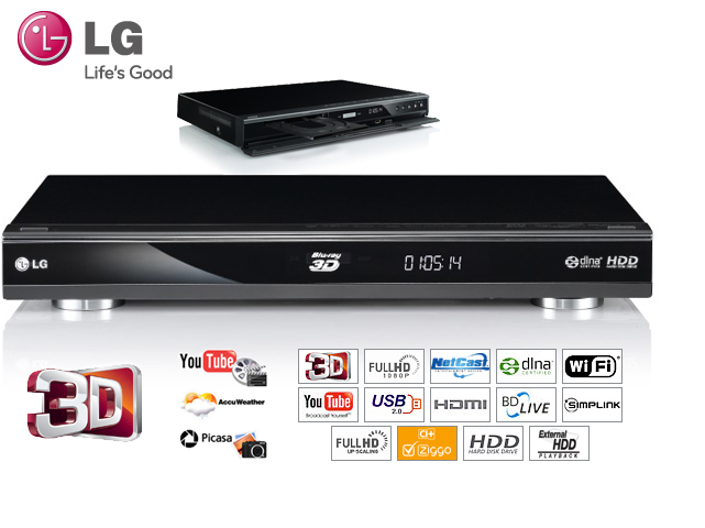 1 Day Fly - Lg Blu-ray Harddisk Recorder Met 3D Weergave En Ci+ Module