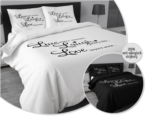 1 Day Fly - Luxe Dekbedovertrekken ‘Live, Laugh, Love’ 1 Day Fly - Luxe Dekbedovertrekken ‘Live, Laugh, Love’
