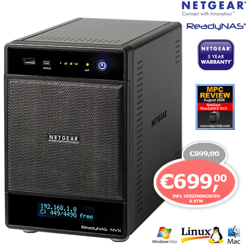 1 Day Fly - Netgear Rndx4250 Readynas Nvx 2 X 500Gb