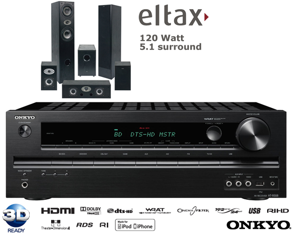1 Day Fly - Onkyo 3D 5.1 Home Theater Receiver Met Eltax Speaker Set 1 Day Fly - Onkyo 3D 5.1 Home Theater Receiver Met Eltax Speaker Set
