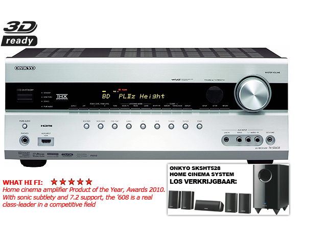 1 Day Fly - Onkyo Tx-sr608 7.2 Receiver Met Full Hd Upscaling, 6Xhdmi En 3D 1 Day Fly - Onkyo Tx-sr608 7.2 Receiver Met Full Hd Upscaling, 6Xhdmi En 3D