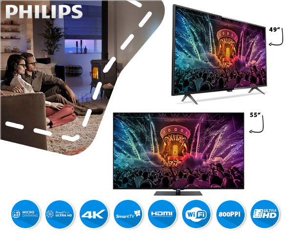1 Day Fly - Philips 4K Ultra Slim Led Smart Tv 49'' Of 55''