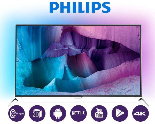 1 Day Fly - Philips 7000 Series 55" 4K 3D Android Led Tv