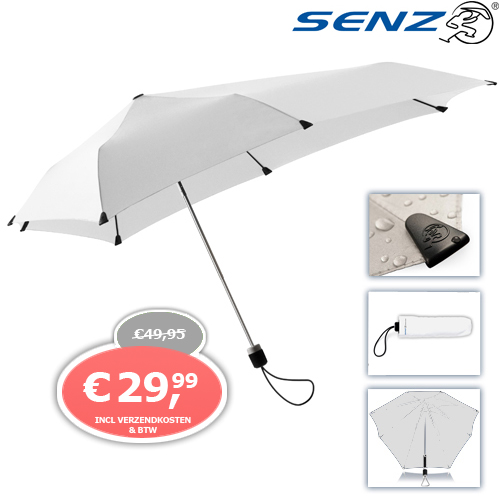 1 Day Fly - Senz Mini Paraplu White 1 Day Fly - Senz Mini Paraplu White