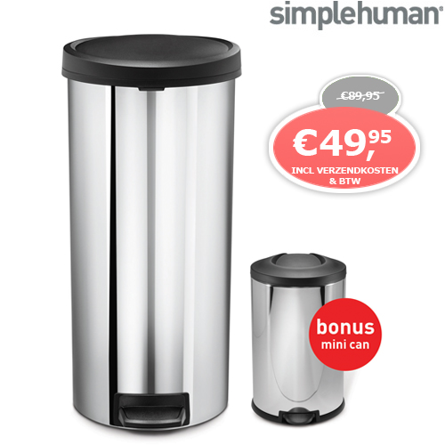 1 Day Fly - Simplehuman Prullenbak 30 Liter + 3 Liter