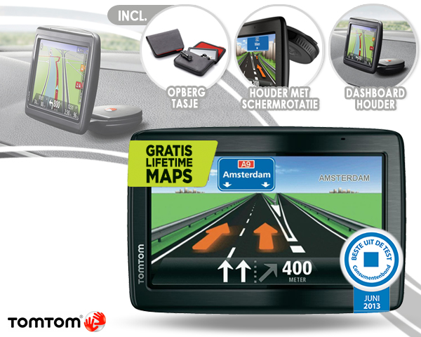 1 Day Fly - Tomtom Via 135M Incl Opbergtasje En Dashboardhouder