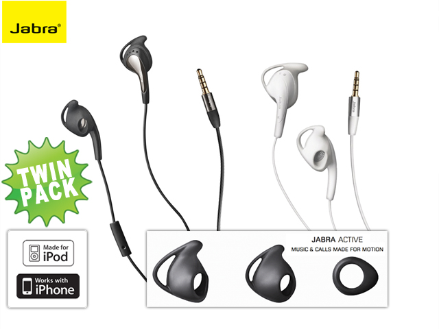 1 Day Fly - Twinpack Jabra Active Earphones