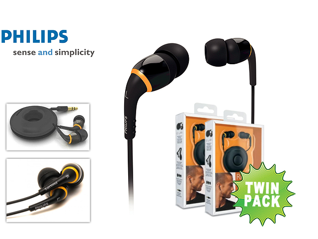 1 Day Fly - Twinpack Philips In-ear Headphones