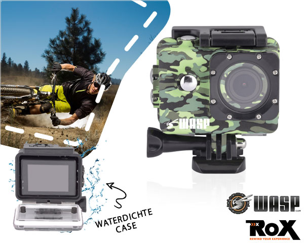 1 Day Fly - Waspcam 4K Action Cam Met Camo Waterproof Case