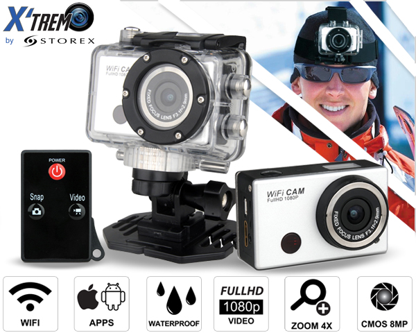 1 Day Fly - X'treme 1080P Action Cam Met Wifi En Gratis 8Gb Micro Sd