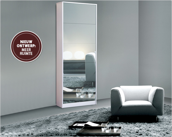 1 Day Fly - Zeer Luxe Schoenenkast Met Spiegel 1 Day Fly - Zeer Luxe Schoenenkast Met Spiegel