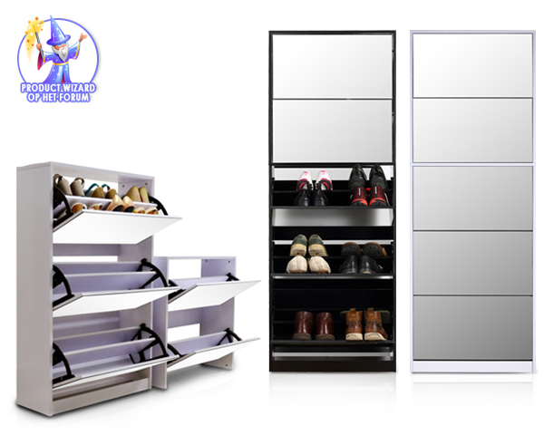 1 Day Fly - Zeer Luxe Stapelbare Schoenenkast Met Spiegel 1 Day Fly - Zeer Luxe Stapelbare Schoenenkast Met Spiegel