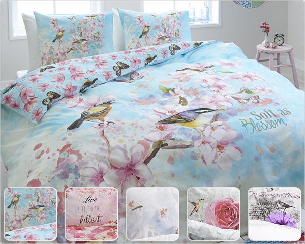 1 Day Fly Lady - 100% Katoenen Dekbedovertrek Met Vrolijke Bloemenprints 1 Day Fly Lady - 100% Katoenen Dekbedovertrek Met Vrolijke Bloemenprints