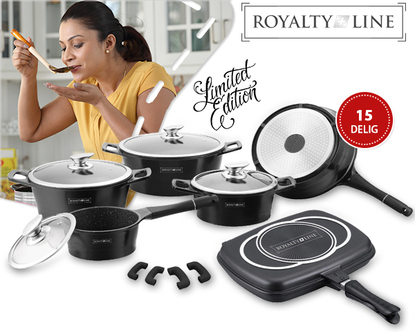 1 Day Fly Lady - 15-Delige Royalty Line Limited Edition Pannenset 1 Day Fly Lady - 15-Delige Royalty Line Limited Edition Pannenset