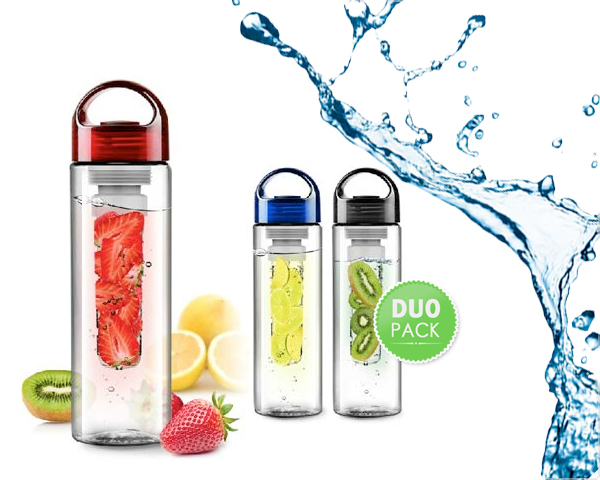 1 Day Fly Lady - 2-Pack Fruit Infuser Waterflessen 1 Day Fly Lady - 2-Pack Fruit Infuser Waterflessen