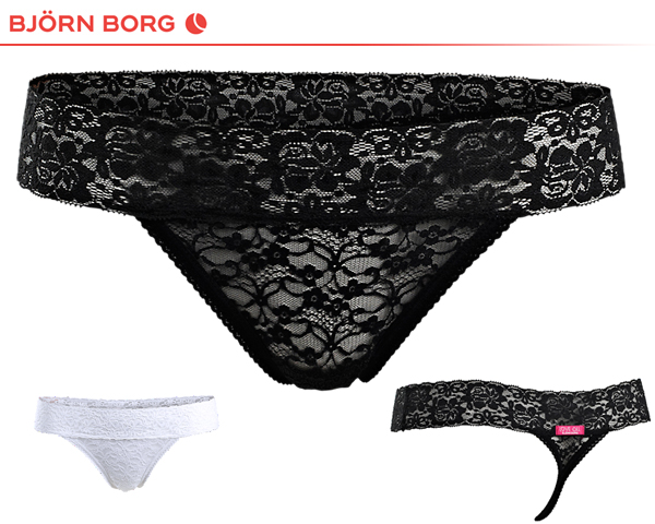 1 Day Fly Lady - 2 Stuks Bjorn Borg Love All Lace Strings 1 Day Fly Lady - 2 Stuks Bjorn Borg Love All Lace Strings