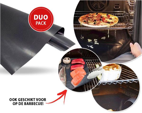 1 Day Fly Lady - 2 Stuks Handige Ovenmatten Voor Een Schone Oven