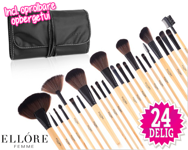 1 Day Fly Lady - 24-Delige Kwastenset Met Opbergetui 1 Day Fly Lady - 24-Delige Kwastenset Met Opbergetui