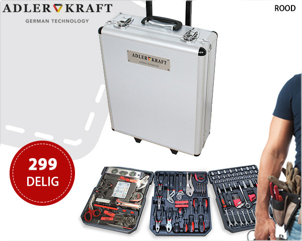 1 Day Fly Lady - 299-Delige Aluminium Gereedschapstrolley Van Adler Kraft 1 Day Fly Lady - 299-Delige Aluminium Gereedschapstrolley Van Adler Kraft