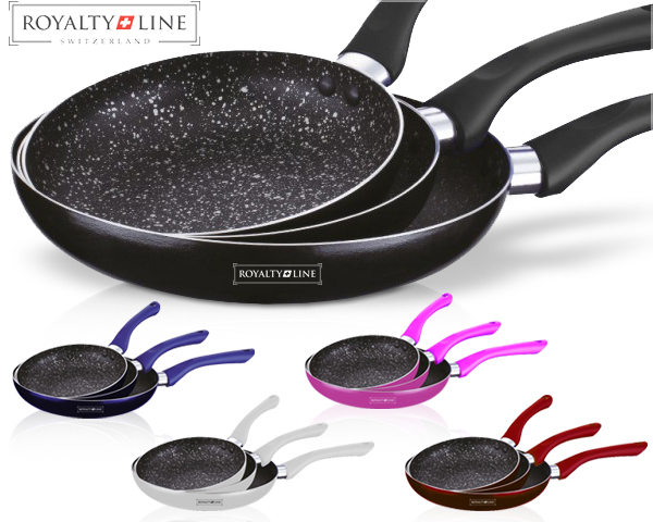 1 Day Fly Lady - 3-Delige Royalty Line Pannenset Met Marmercoating 1 Day Fly Lady - 3-Delige Royalty Line Pannenset Met Marmercoating