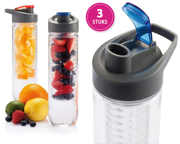 1 Day Fly Lady - 3-Pack Benson 850Ml Fruitfles Met Handige Dop 1 Day Fly Lady - 3-Pack Benson 850Ml Fruitfles Met Handige Dop