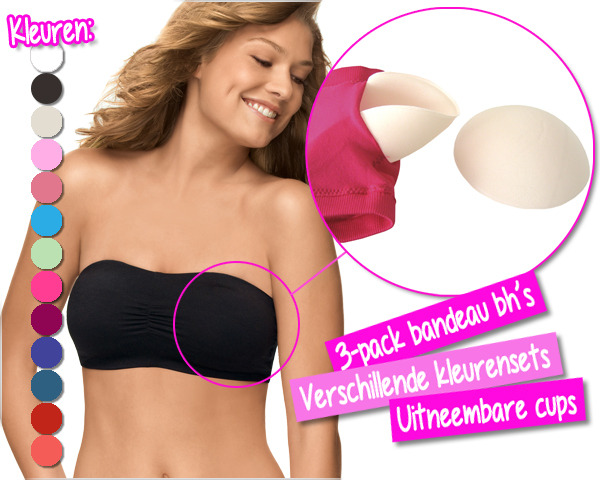1 Day Fly Lady - 3-Pack Bandeau Bh's 1 Day Fly Lady - 3-Pack Bandeau Bh's