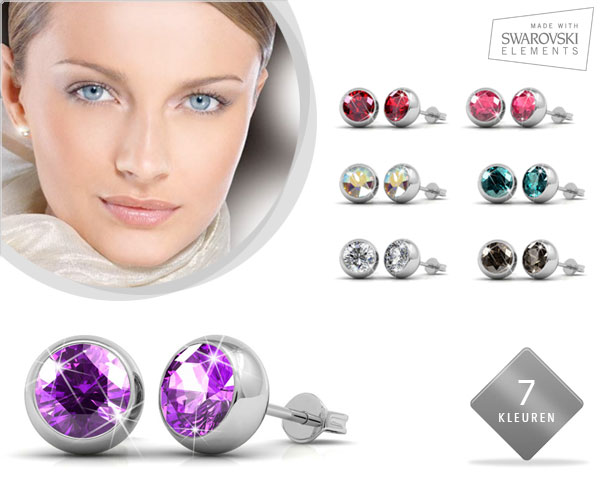 1 Day Fly Lady - 7 Paar Oorbellen Met Swarovski Elements 1 Day Fly Lady - 7 Paar Oorbellen Met Swarovski Elements