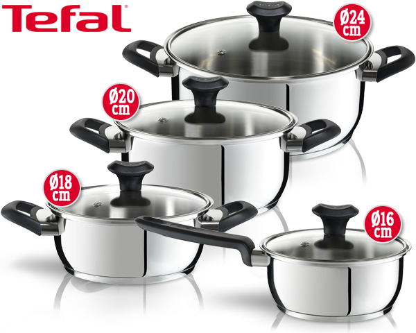 1 Day Fly Lady - 8-Delige Tefal Pannenset 1 Day Fly Lady - 8-Delige Tefal Pannenset