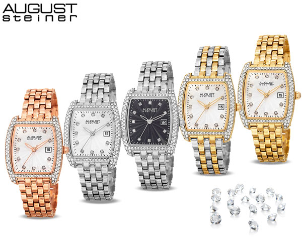 1 Day Fly Lady - August Steiner Dameshorloges Met Swarovski Kristallen 1 Day Fly Lady - August Steiner Dameshorloges Met Swarovski Kristallen