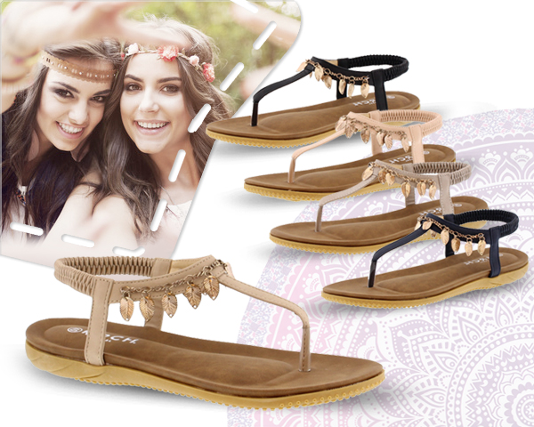 1 Day Fly Lady - Bohemian Stijl Slippers Met Bedeltjes