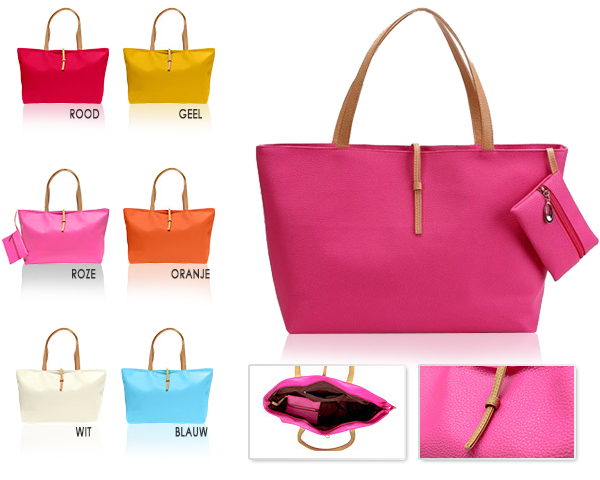 1 Day Fly Lady - Design Schoudertas Met Bijpassend Handtasje 1 Day Fly Lady - Design Schoudertas Met Bijpassend Handtasje
