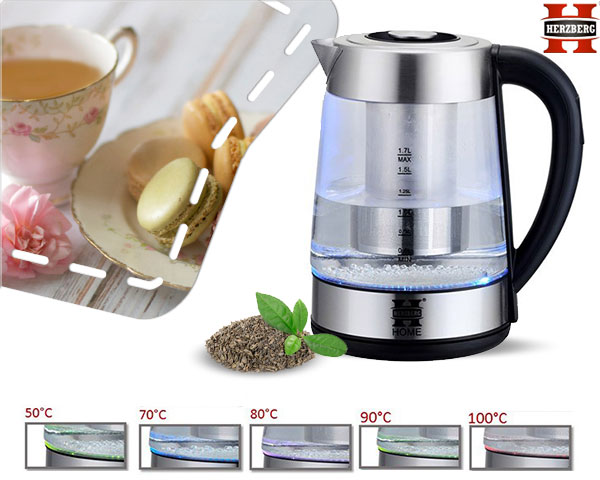 1 Day Fly Lady - Digitale Waterkoker Met Thee Infuser En Thermostaat 1 Day Fly Lady - Digitale Waterkoker Met Thee Infuser En Thermostaat