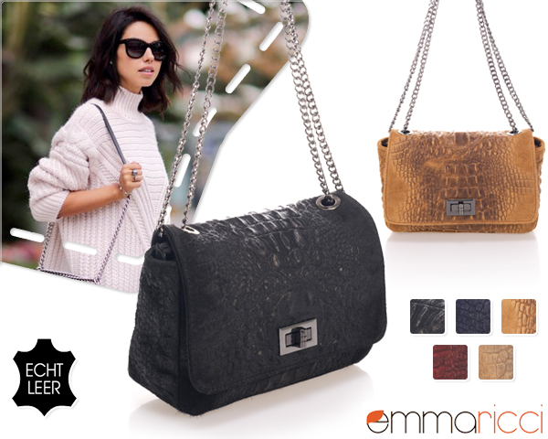 1 Day Fly Lady - Elegante Emma Ricci Damestas Van Echt Leer 1 Day Fly Lady - Elegante Emma Ricci Damestas Van Echt Leer
