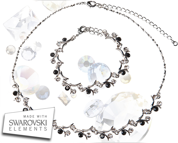 1 Day Fly Lady - Elegante Ketting En Armband Met Swarovski Kristal